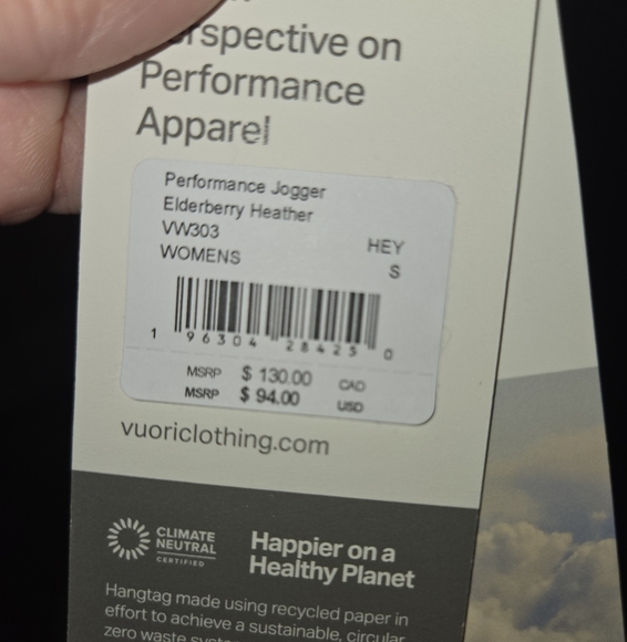 SOLD NWT Vuori Women's Performance Jogger Elderberry Heather - Picture 6 of 6